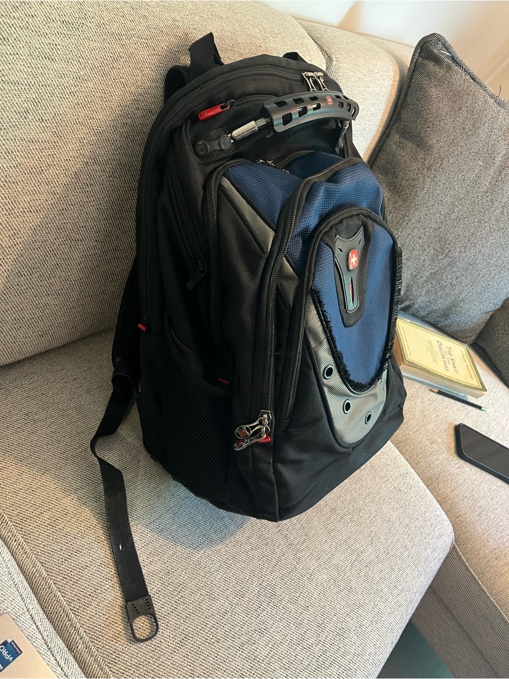 Wenger Black and Blue Men's Backpack with Travel-Ready Features